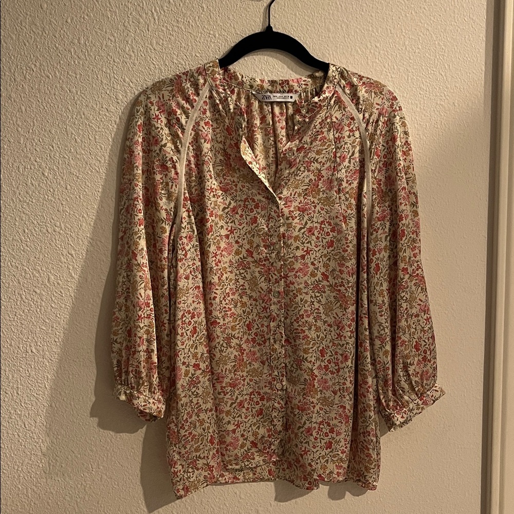 Zara floral print blouse